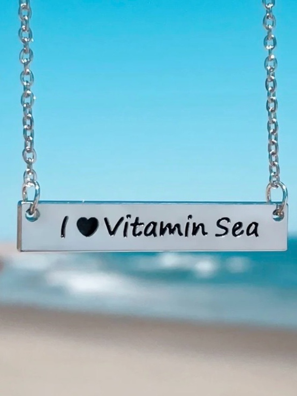 Bar Necklace  "I ♥ Vitamin Sea"